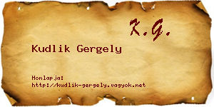 Kudlik Gergely névjegykártya